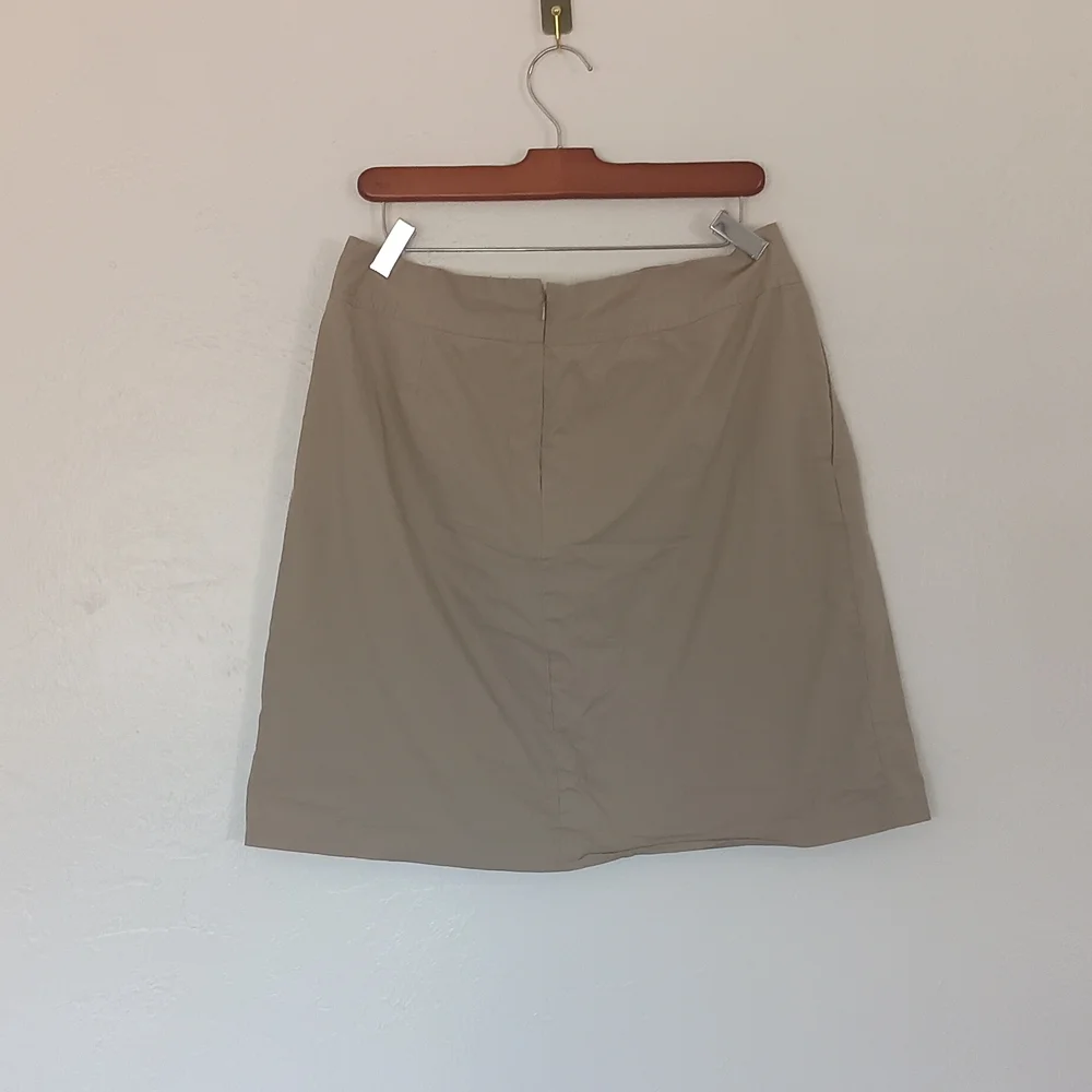 Lands' End 100% Cotton A-Line Skirt Pockets Lined